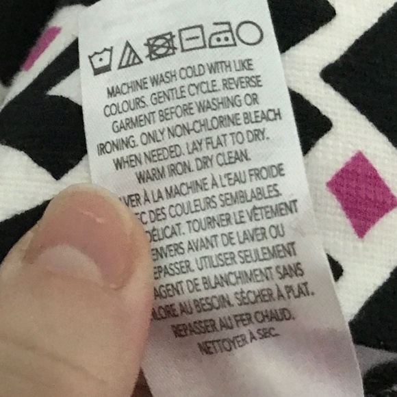 NWOT Hatley Mini dress Geometric Retro Long sleeve Black/white/magenta Size S - Picture 10 of 11